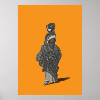 Mysterious masked woman by Wenceslaus Hollar Poster