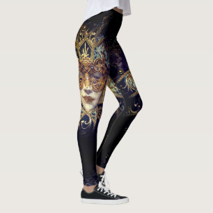 Mysterious masquerade ball beauty mask leggings