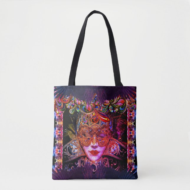 Mysterious masquerade ball beauty mask tote (Front)