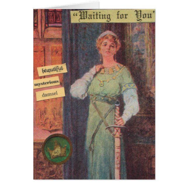 Mysterious Mediaeval Woman Blank Card (Front)