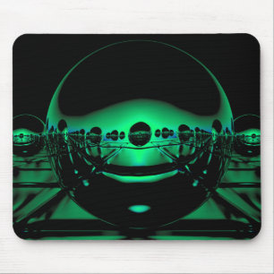 Mysterious Metal Orbs in A Pale Green Light Mouse Mat