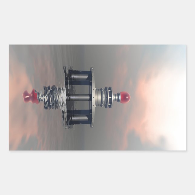 Mysterious Metallic Structure Rectangular Sticker (Front)