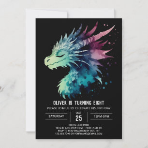 Mysterious Mighty Dragon Birthday Invitation