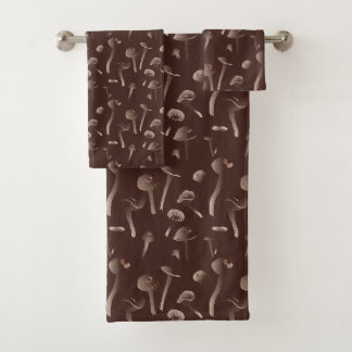 Mysterious mushrooms bath towel set