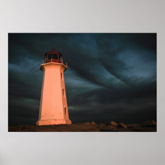 Mysterious Night at Peggy's Cove, Nova Scotia, Can Poster