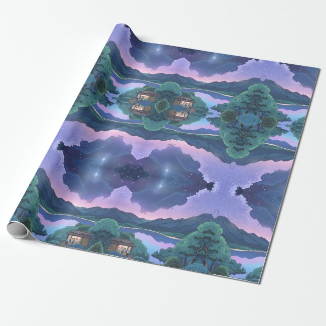 Mysterious Night Sky - Wrapping Paper (Unrolled)