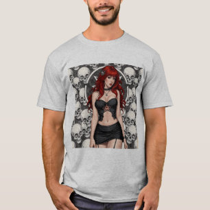 Mysterious PelirRoja between Calaveras T-Shirt