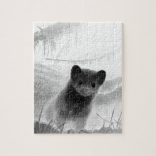 Mysterious Pine Marten Forest Night Scene Wildlife Jigsaw Puzzle