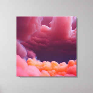 Mysterious pink and orange clouds canvas print