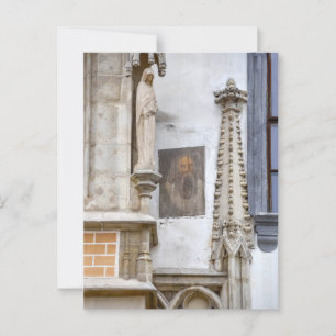 Mysterious Portrait on Old Town Hall, Bratislava Postcard