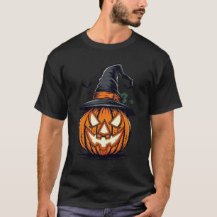 Mysterious Pumpkin in Witchy Attire T-Shirt