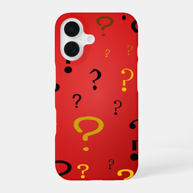 Mysterious Question Marks iPhone 16 Case (Back)