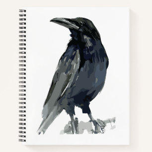 Mysterious Raven Illustration Notebook