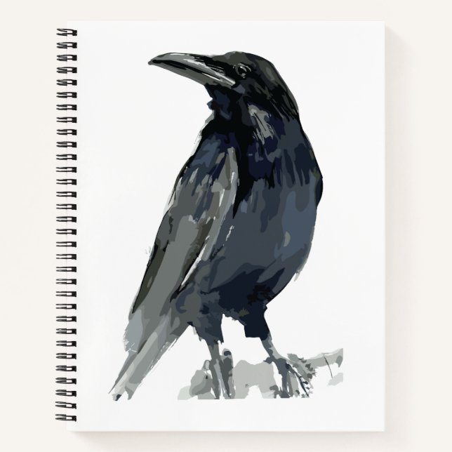 Mysterious Raven Illustration Notebook (Front)