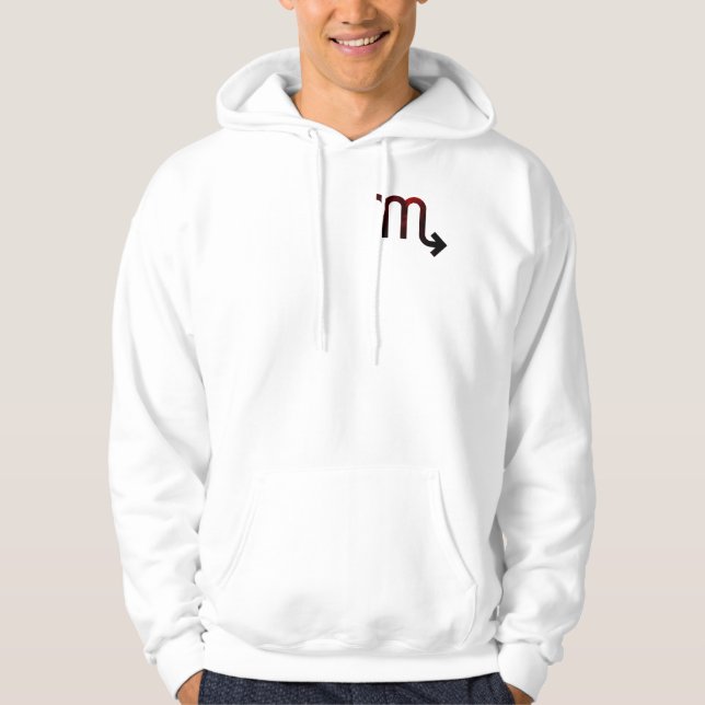 Mysterious Scorpio Depth – Black & Deep Red Art Hoodie (Front)