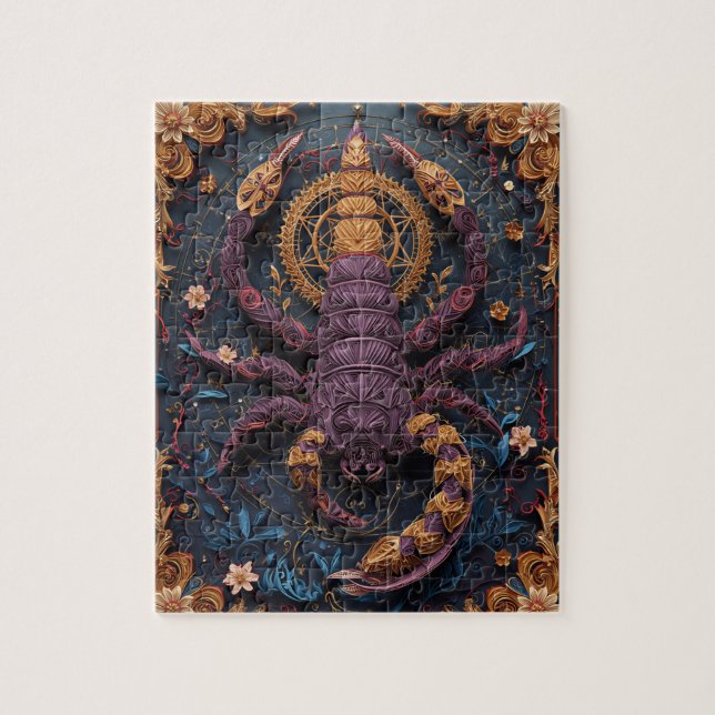 Mysterious Scorpio Scorpion - Paper Quilling Jigsaw Puzzle (Vertical)