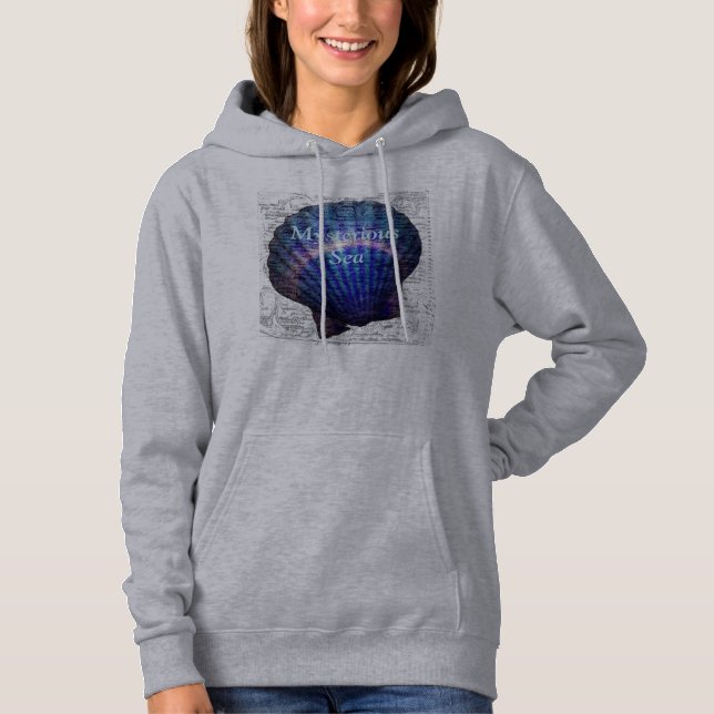 Mysterious Sea T-Shirt with a seashell Hoodie (Front)