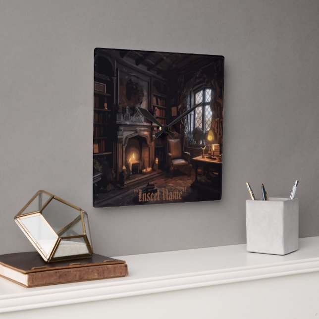 Mysterious Seaside Haunt Square Wall Clock (Office)