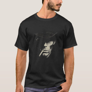 Mysterious Smoking Cowboy Hat Shadow Face T-Shirt