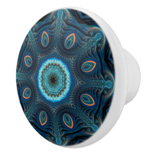 Mysterious Space Mandala  Ceramic Knob