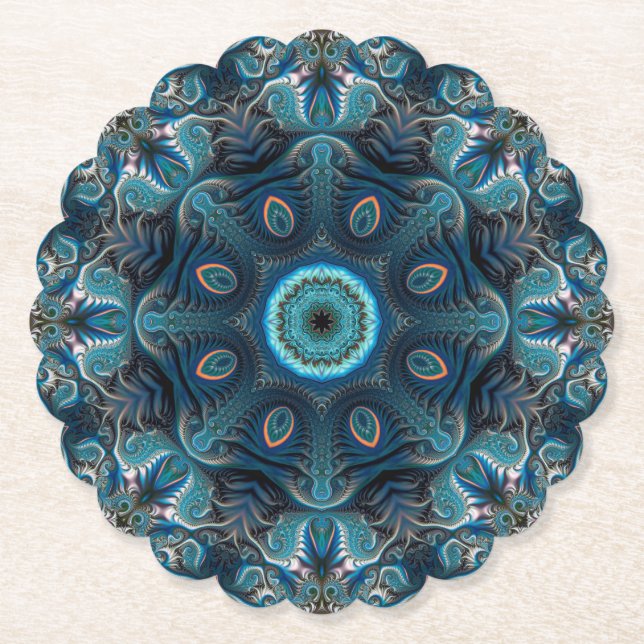 Mysterious space mandala paper coaster (Front)