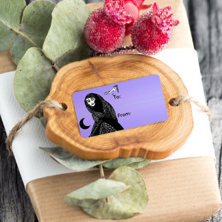 Mysterious Spooky Woman Moon Hand Gift Tags