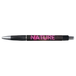Mysterious spruce forest nature neon magenta sign