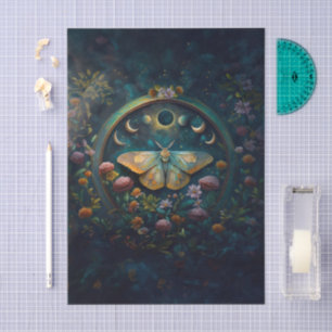 Mysterious Twilight Portal, Moth & Eclipse Vert. Tissue Paper