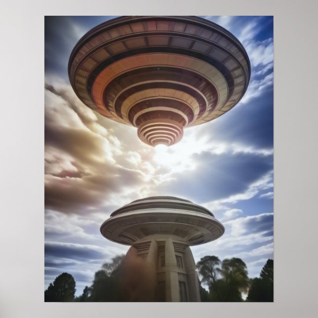 Mysterious UFO Poster (Front)