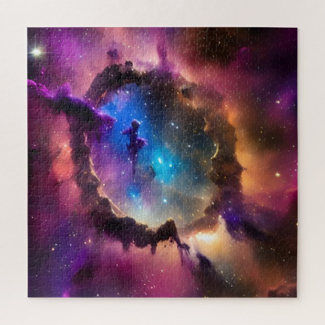 Mysterious unexplained cloud figure in universe jigsaw puzzle (Vertical)