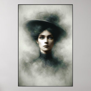 Mysterious Victorian Era Female Portrait Art Poster