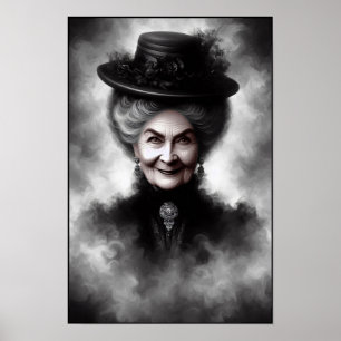 Mysterious Victorian Woman Portrait Art Poster