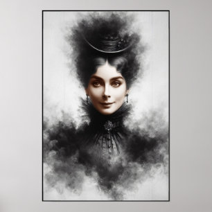 Mysterious Victorian Woman Portrait Art Poster