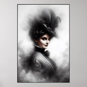 Mysterious Victorian Woman Portrait Art Poster