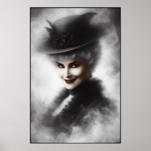 Mysterious Victorian Woman Portrait Art Poster