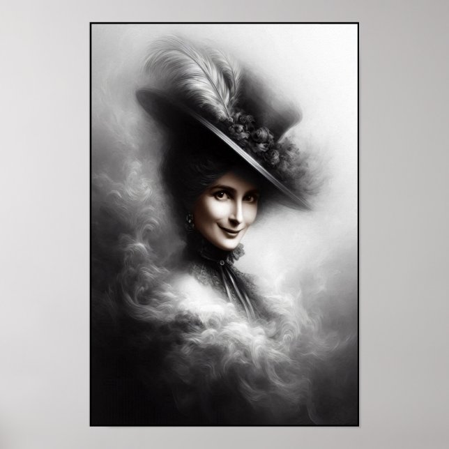 Mysterious Victorian Woman Portrait Art Poster (Front)