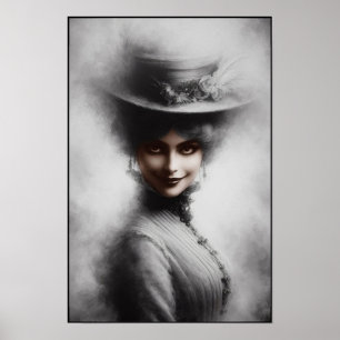 Mysterious Victorian Woman Portrait Art Poster