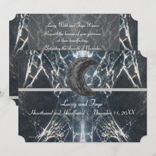 Mysterious Web Goth Gothic Black Grey Handfasting Invitation