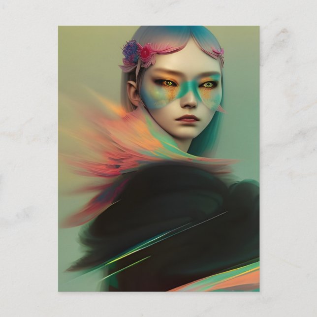 Mysterious Woman Postcard (Front)