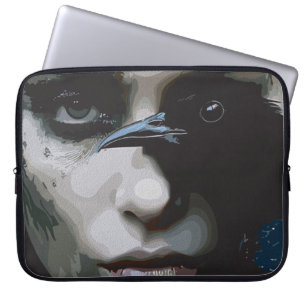 Mysterious Woman with Raven Laptop Sleeve