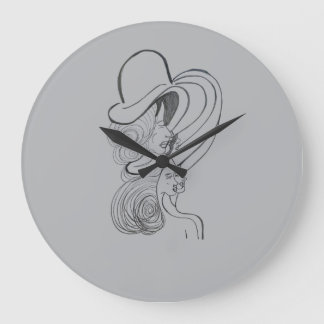 Mysterious Women of Elegance and Sophistication Large Clock