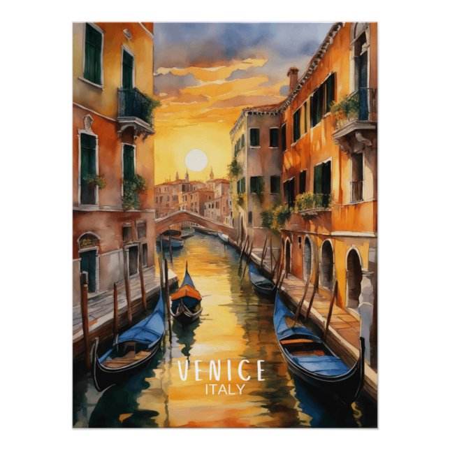 Mysteriously beautiful sunset in Venice Poster (Front)