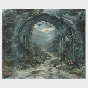 Mystery Arch Vampirecore Halloween   Gothic Wrapping Paper