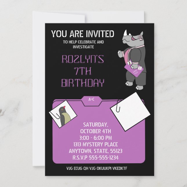 Mystery birthday invitation (Front)