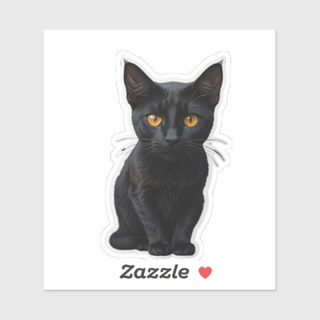 Mystery black cat with sharp eyes  (Sheet)
