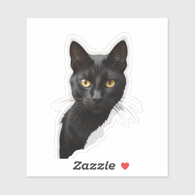 Mystery black cat with sharp eyes  (Sheet)