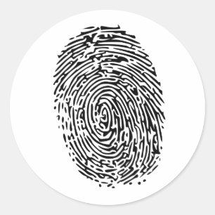 Mystery Black Fingerprint Classic Round Sticker