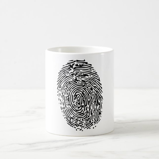 Mystery Black Fingerprint Coffee Mug (Center)