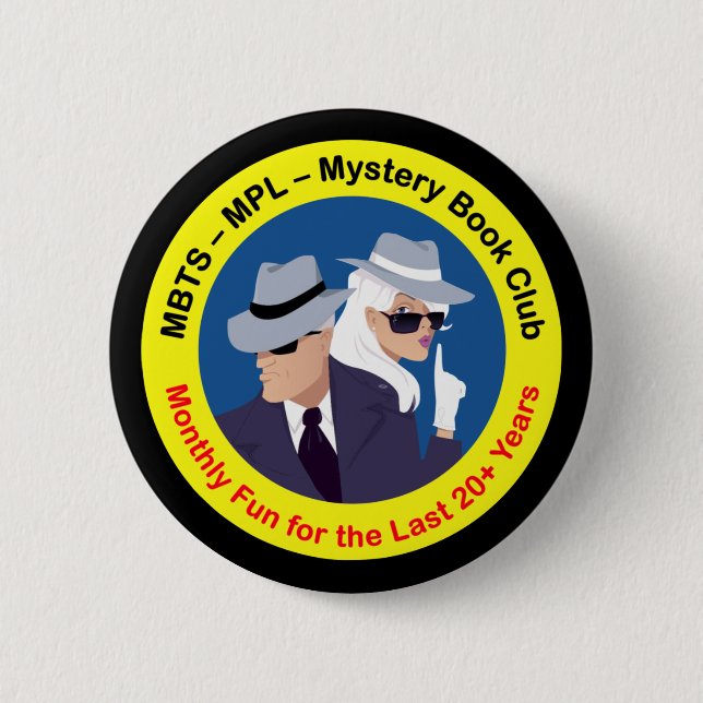 Mystery Book Club Celebration Pin - 20+ Years (Front)