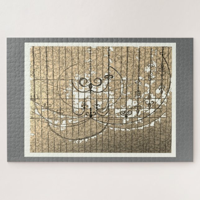 Mystery Chandelier ballroom sepia illustration  Jigsaw Puzzle (Horizontal)